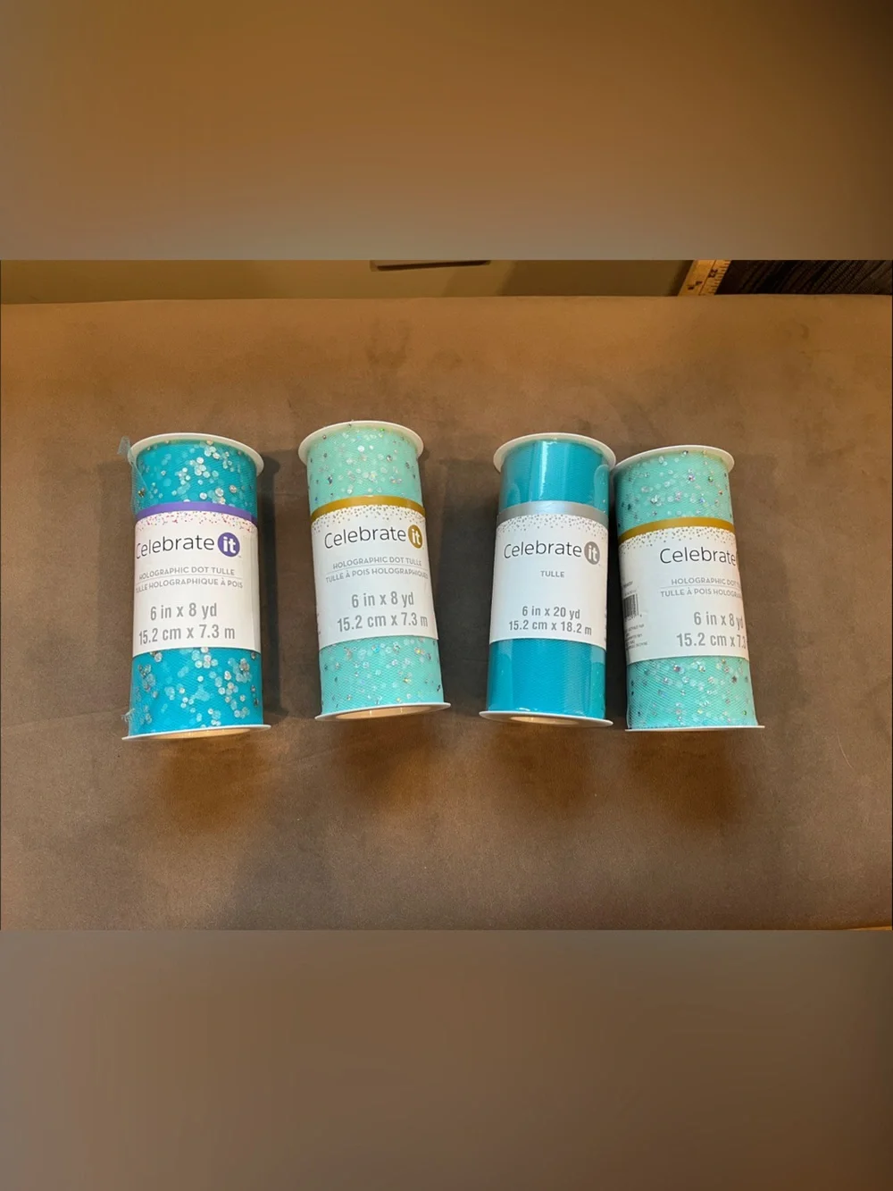 Celebrate It Aqua & Teal Decorative Tulle Rolls